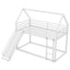 Twin over Twin House Bunk Bed with Ladder and Slide,White - Korvel