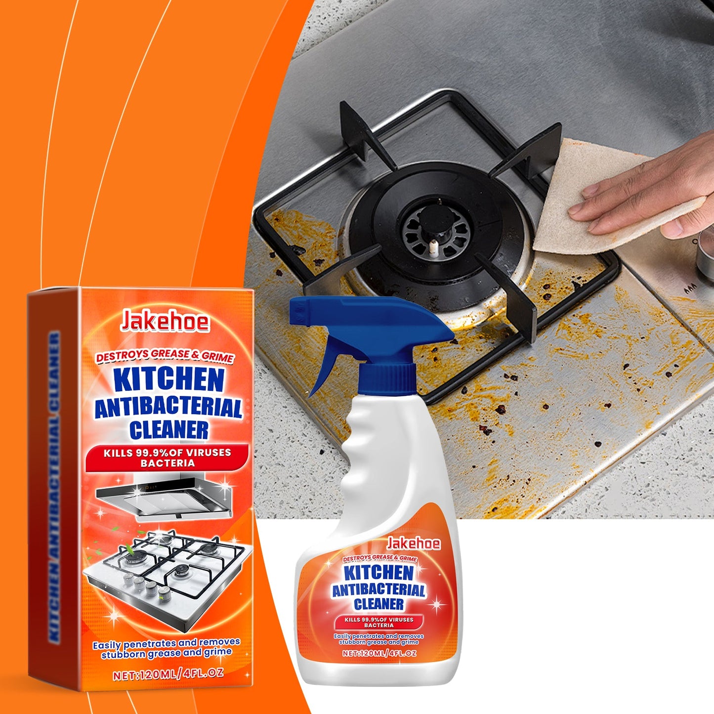 Kitchen Spray Cleaner, Kitchen Stove Hood Cleaning Oil And Dirt Removal Cleaner - Korvel