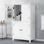 Bathroom floor storage cabinet, bathroom storage unit, 4-door independent cabinet, adjustable shelf, adaptive shelf, white - Korvel