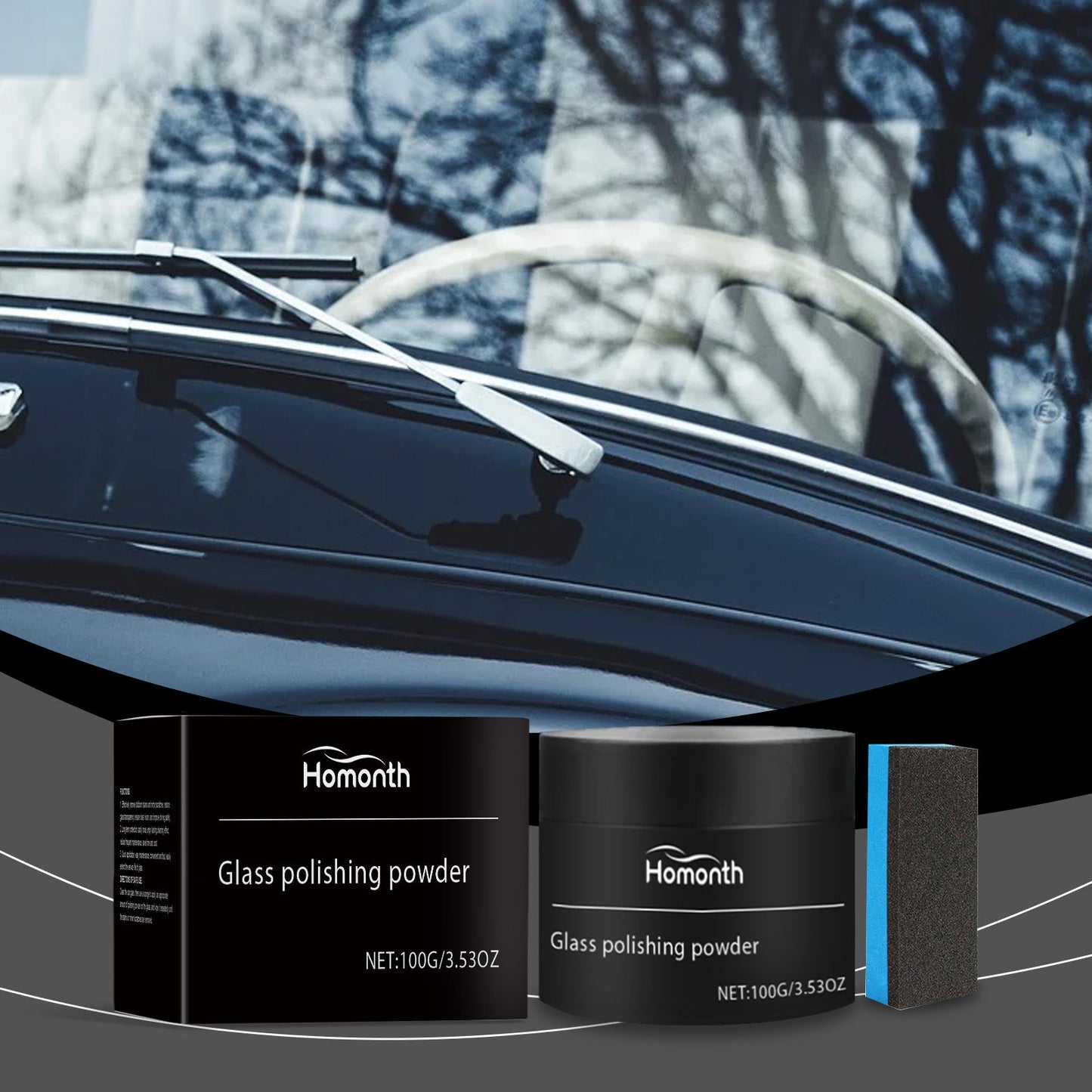 Poudre de polissage pour verre de voiture premium pour des fenêtres cristallines