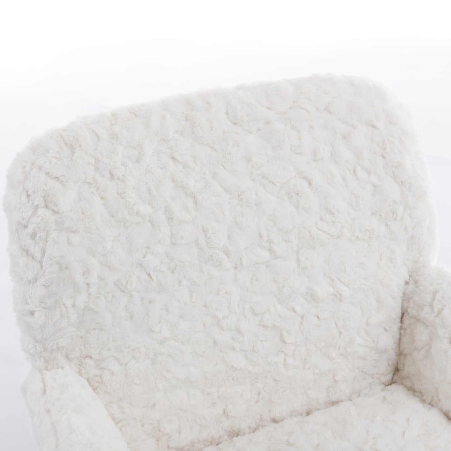 Chaise de bureau ajustable beige avec base en métal doré