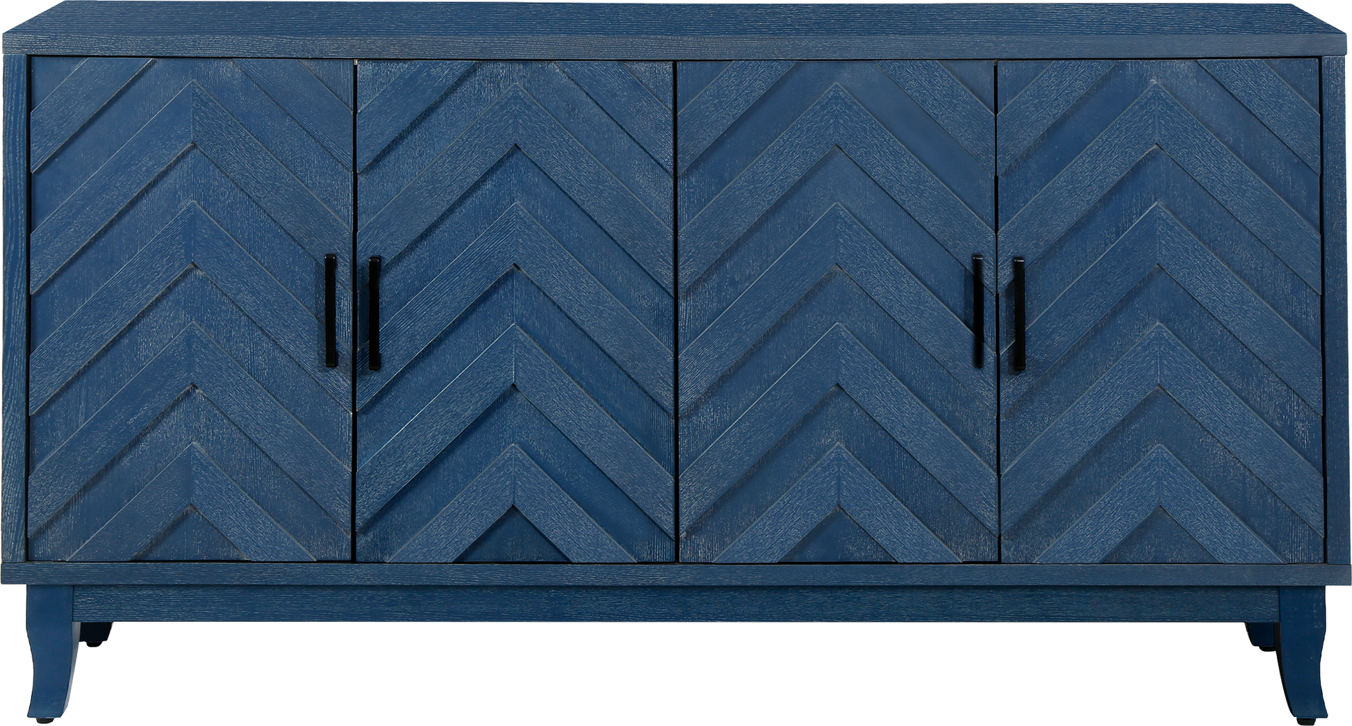 Stronger Vintage Style Buffet Cabinet Lacquered Accent Storage 4 Door Wooden - Korvel