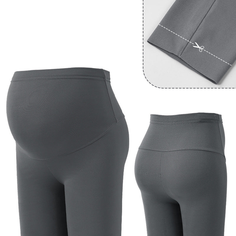 Pregnant Women's Pants Leggings Large Adjustable Barbie Pants High Elastic High Waist Outer Wear - Korvel