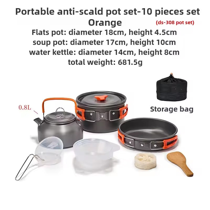 1-3 Person Camping Cookware Set: Portable Pot & Pan