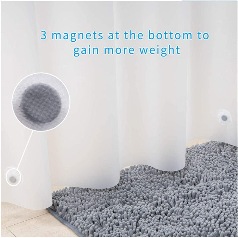 Extra Long Frosted Plastic Shower Curtain Liner with Metal Eyelets