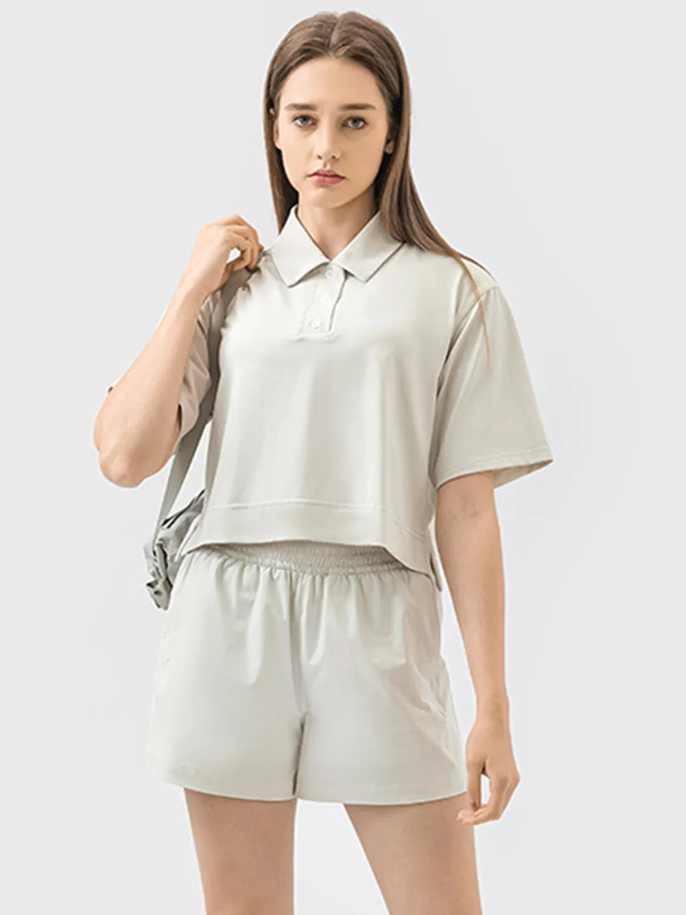 Half Button Short Sleeve Active T-Shirt - Korvel