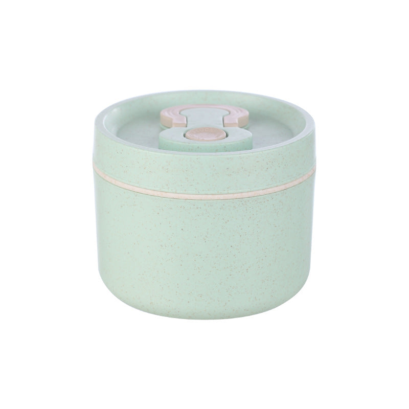 Sealed portable wheat straw insulated lunch box lunch box can be heated in microwave 650ml round lunch box - Korvel