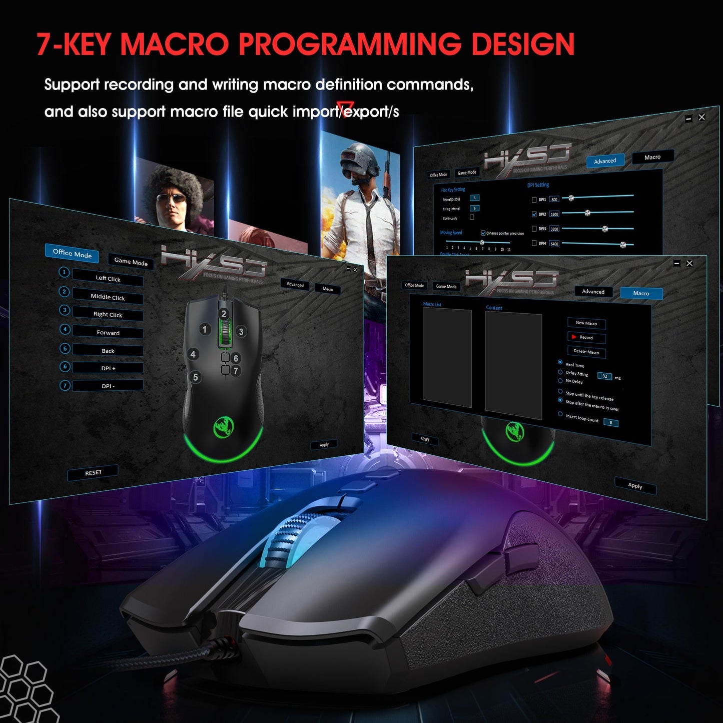 Esports Colorful Luminous Wired Gaming Mouse