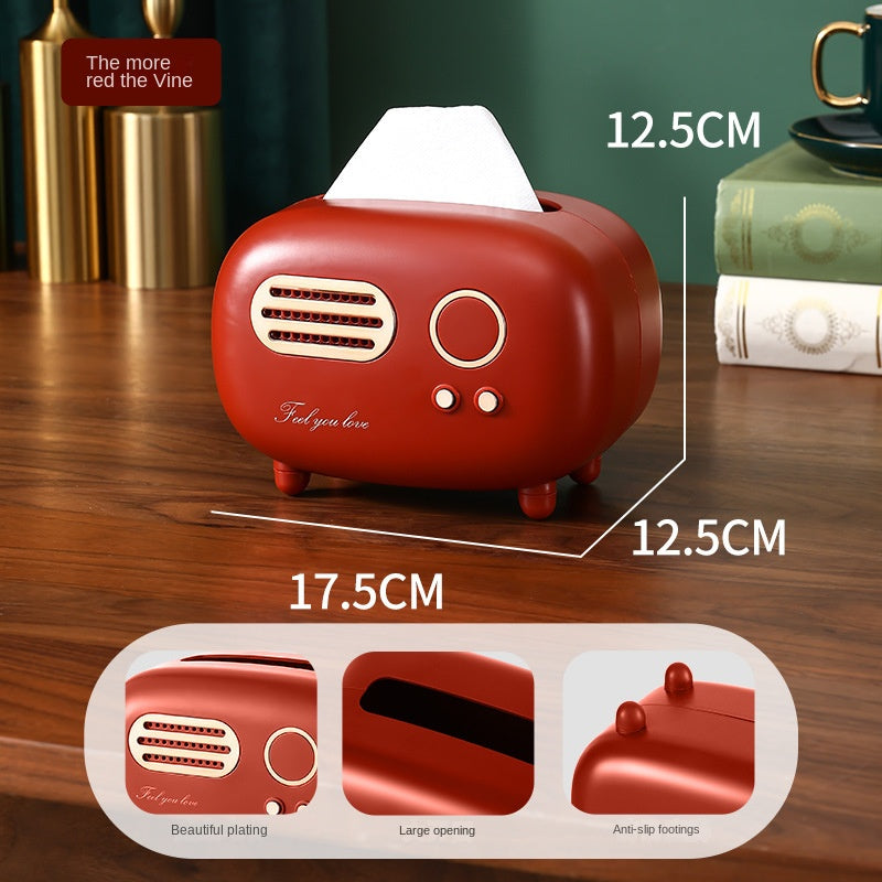 Paper towel box ABS light luxury retro style gift for living room, high-end home drawer paper towel box - Korvel