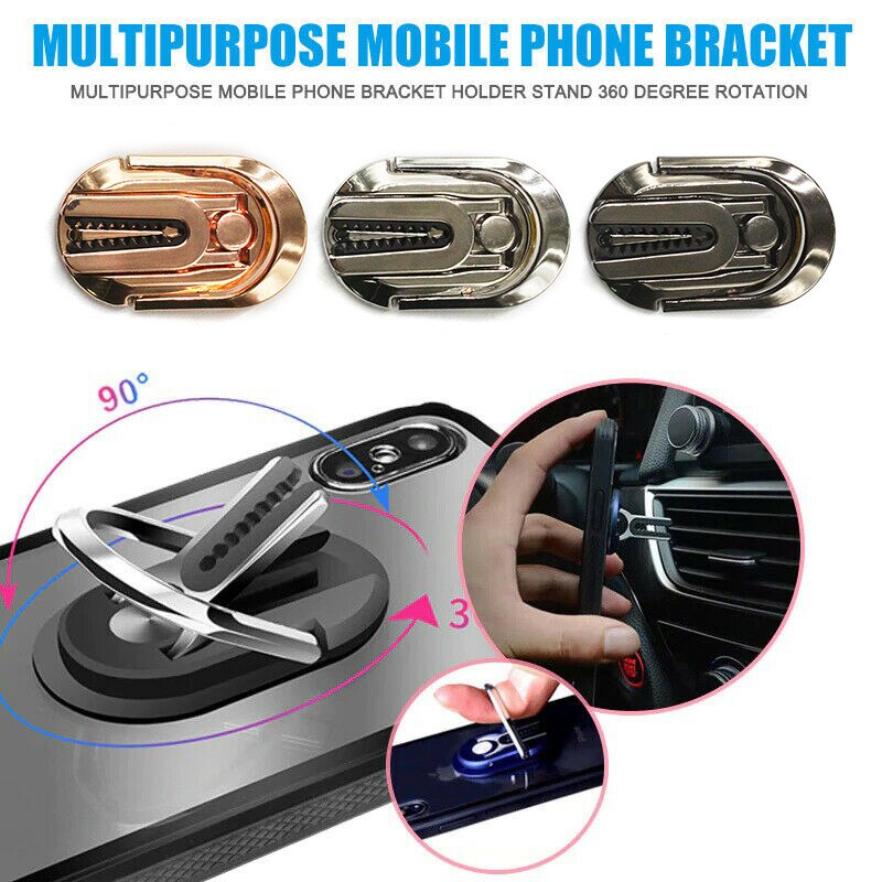 Multi-purpose Car Air Vent Mobile Phone Finger Ring Universal Phone Holder Bracket 360 Rotatable Stand For Iphone Samsung Huawei - Korvel