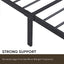 Full size bedstead with storage headboard and 2 drawers, LED light bed with charging station, metal Flat noodles support - Korvel
