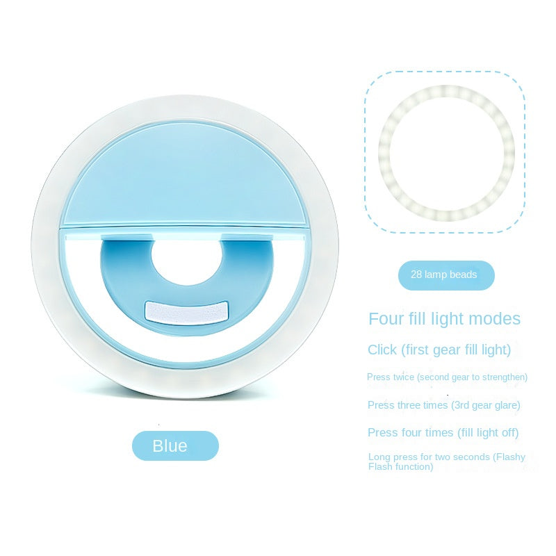 RK-12 Mobile Phone Fill Light Wholesale Live Beauty Selfie Lighting Round Flash Charging LED Fill Light - Korvel