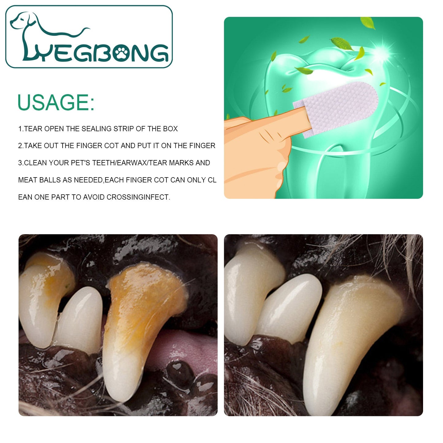 Pet Tooth Cleaning Finger Set for Dogs and Cats