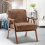 Medieval modern chair, solid wood frame living room chair, accent chair with ultra thick backrest - Korvel
