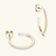 Boucles d'oreilles C-Hoop en argent sterling 925 avec moissanite incrusté