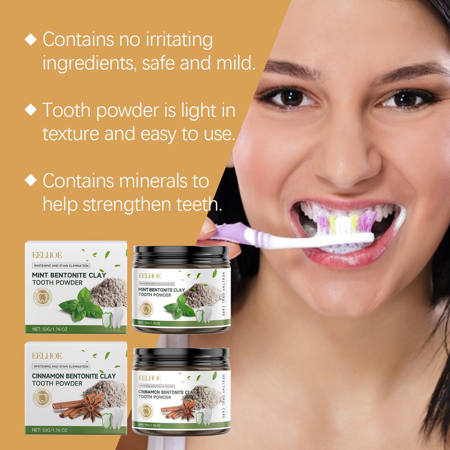 Volcanic Ash Dental Cleaning Powder Clean Bad Breath Confident Smile Teeth Cleaning Care Beauty Dental Powder - Korvel