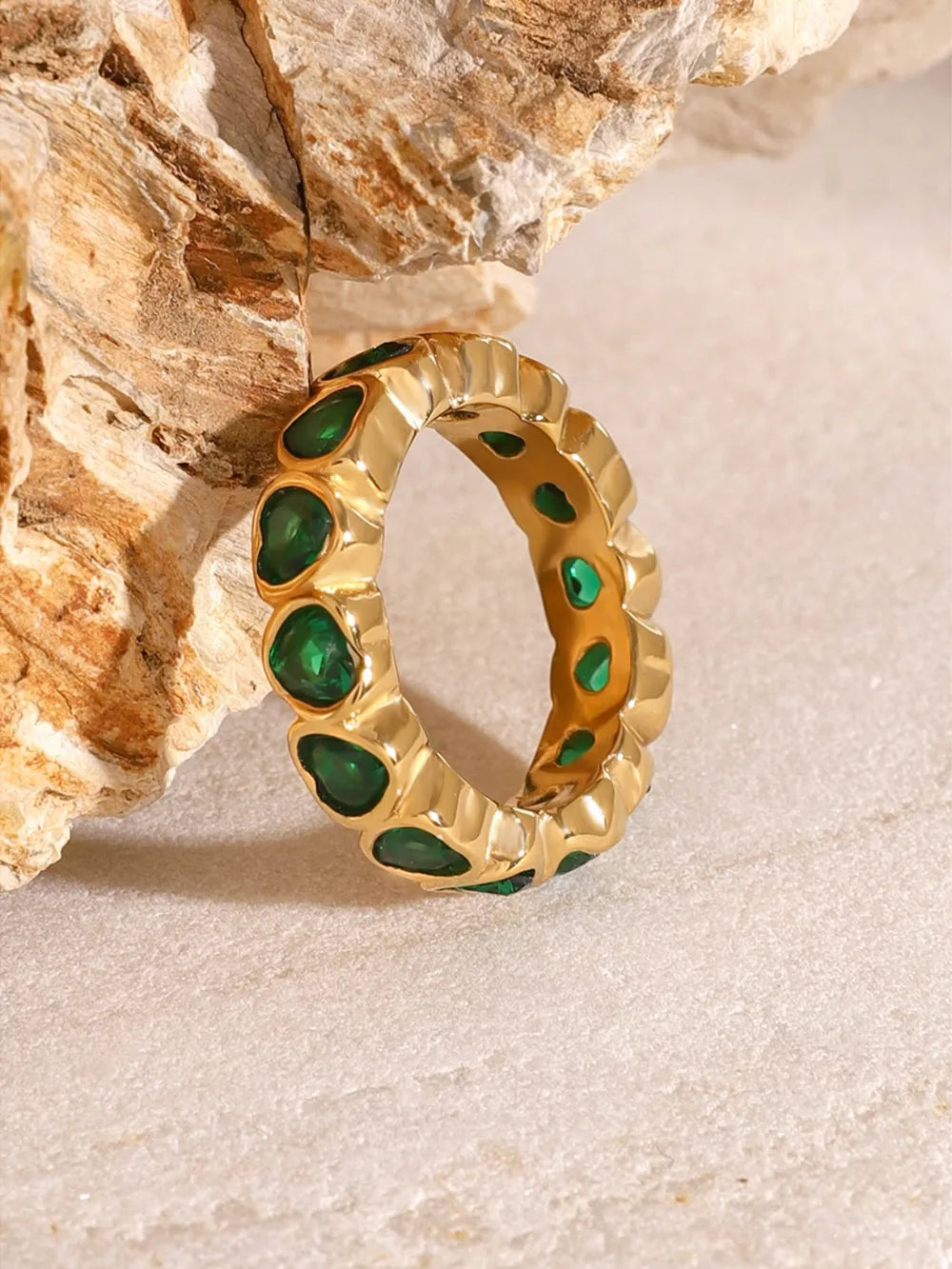 18K Gold-Plated Inlaid Zircon Ring - Korvel
