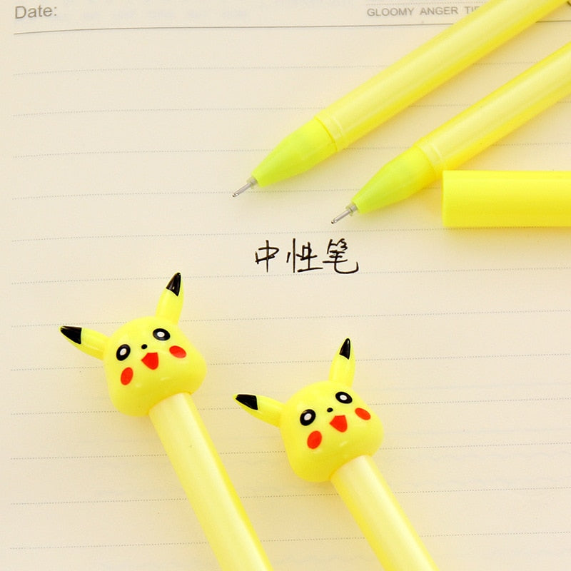 2pc Cartoon Kawaii Cute Plastic Pokemon Gel Pens For Kids Novelty Gift Korean Stationery Office School Supplies - Korvel