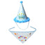 2Pcs/Set Dog Hat Bib Dog Birthday Bandana Scarf Adjustable Bandana Neckerchief Cat Dog Birthday Bib Hat Pet Supplies - Korvel