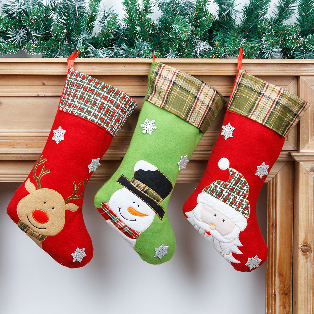 Christmas Decorations Cartoon Embroidery Christmas Socks Christmas Socks Gift Bag - Korvel