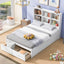 Full Size Platform Bed with Storage Headboard, Charging Station and 2 Drawers White - Korvel