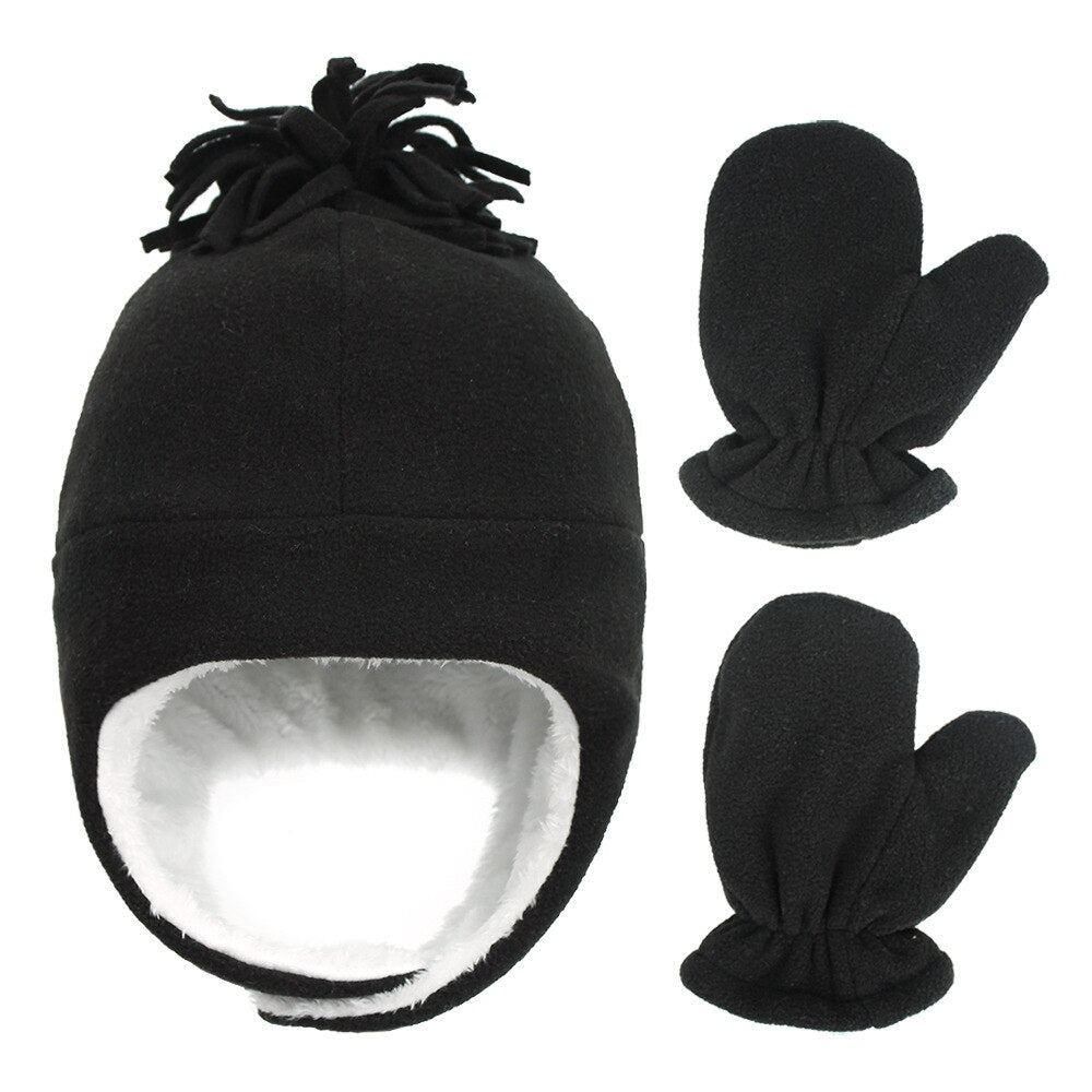 Ensemble de bonnet et gants adorable pour bébé garçon avec oreilles