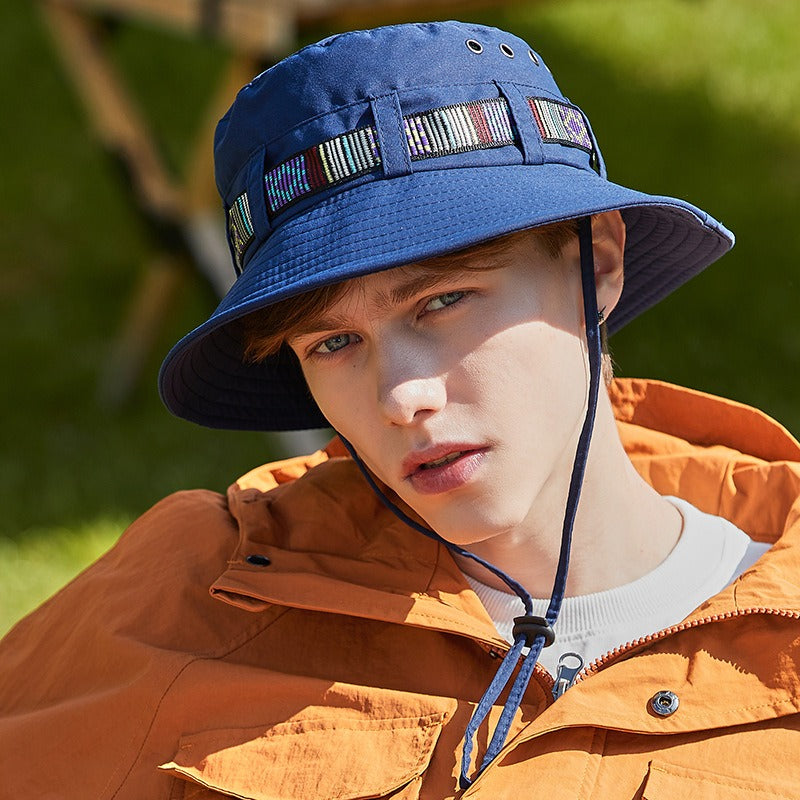 Western cowboy hat women's summer large brim Japanese fisherman hat sun protection sunshade outdoor seaside travel mountaineering hat men - Korvel