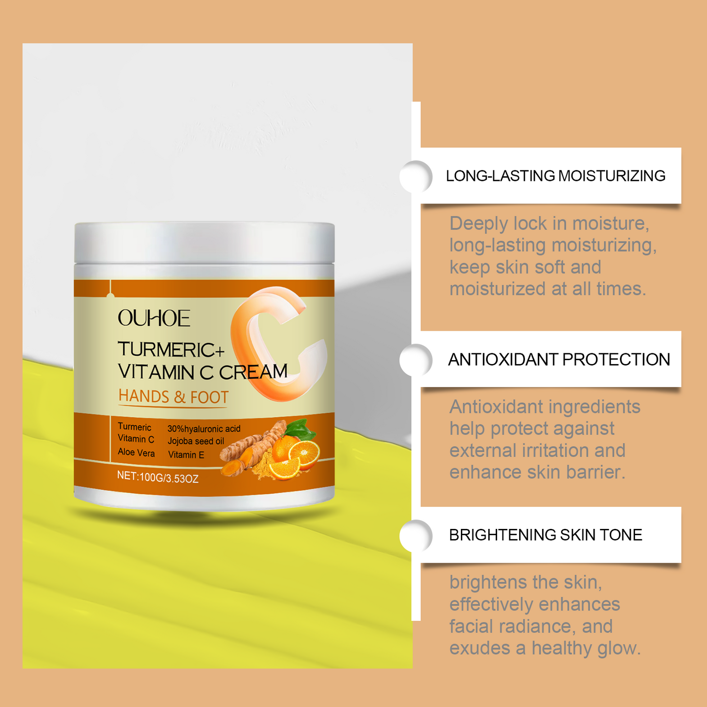 Vitamin C Firming Cream Gentle Moisturizing Moisturizing Firming Daily Apply Body Care Cream - Korvel