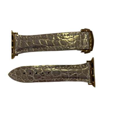 Gold Metallic Alligator Apple Watch Band