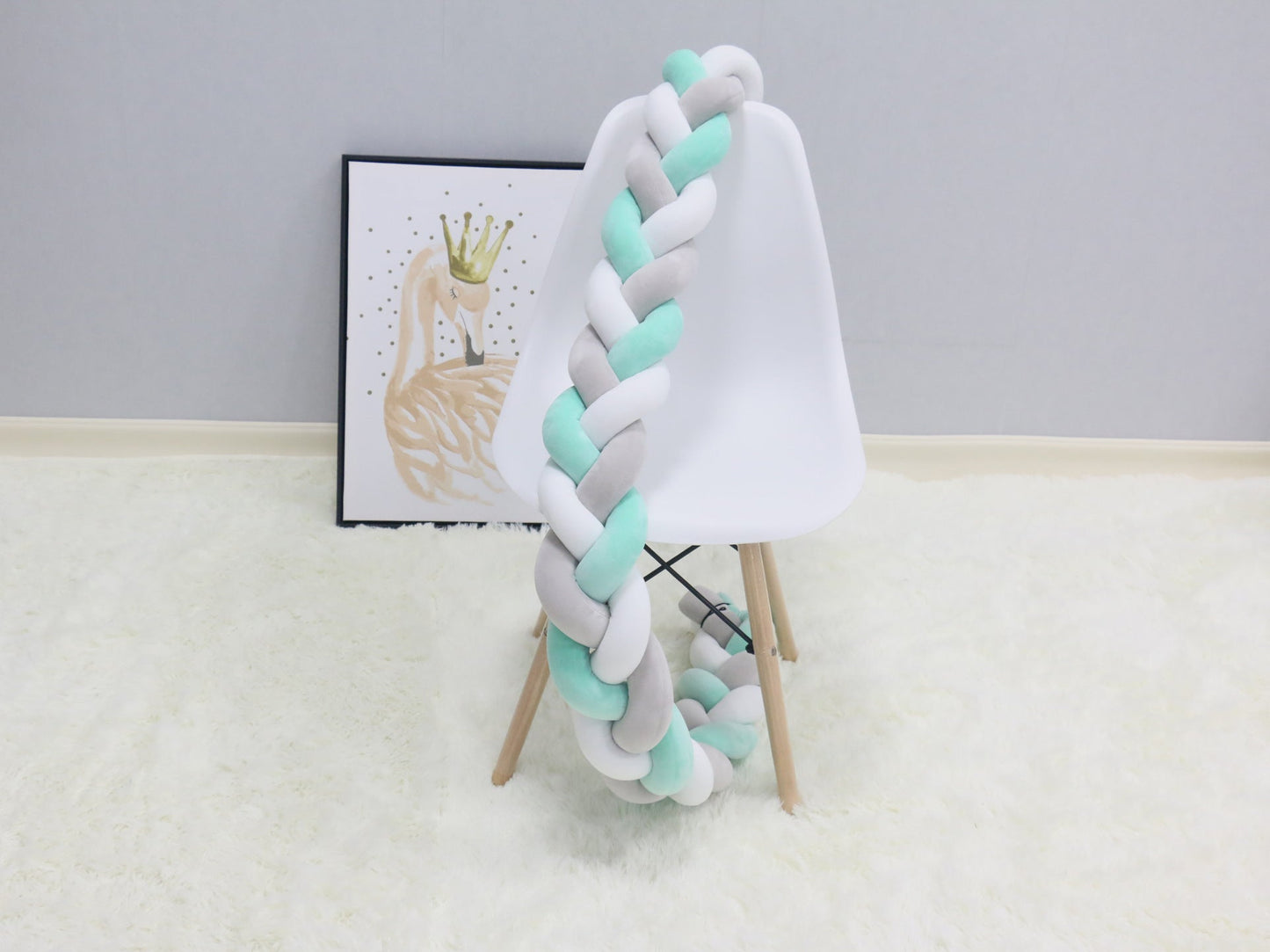 1Pcs 1M/2M/3M Baby Handmade Nodic Knot Newborn Bed Bumper Long Knotted Braid Pillow Baby Bed Bumper Knot Crib Infant Room Decor - Korvel