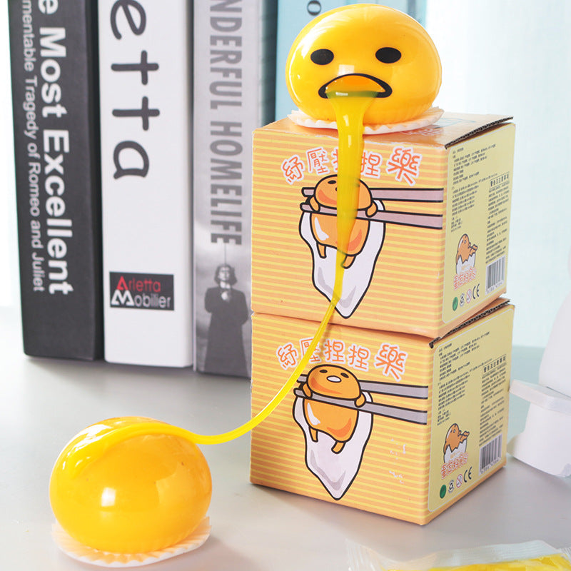 Vomit Egg Yolk Lazy Egg Yolk Brother Pinch Music Milk Yolk Vomit Egg Ball Stress Relief Toy ﻿ - Korvel