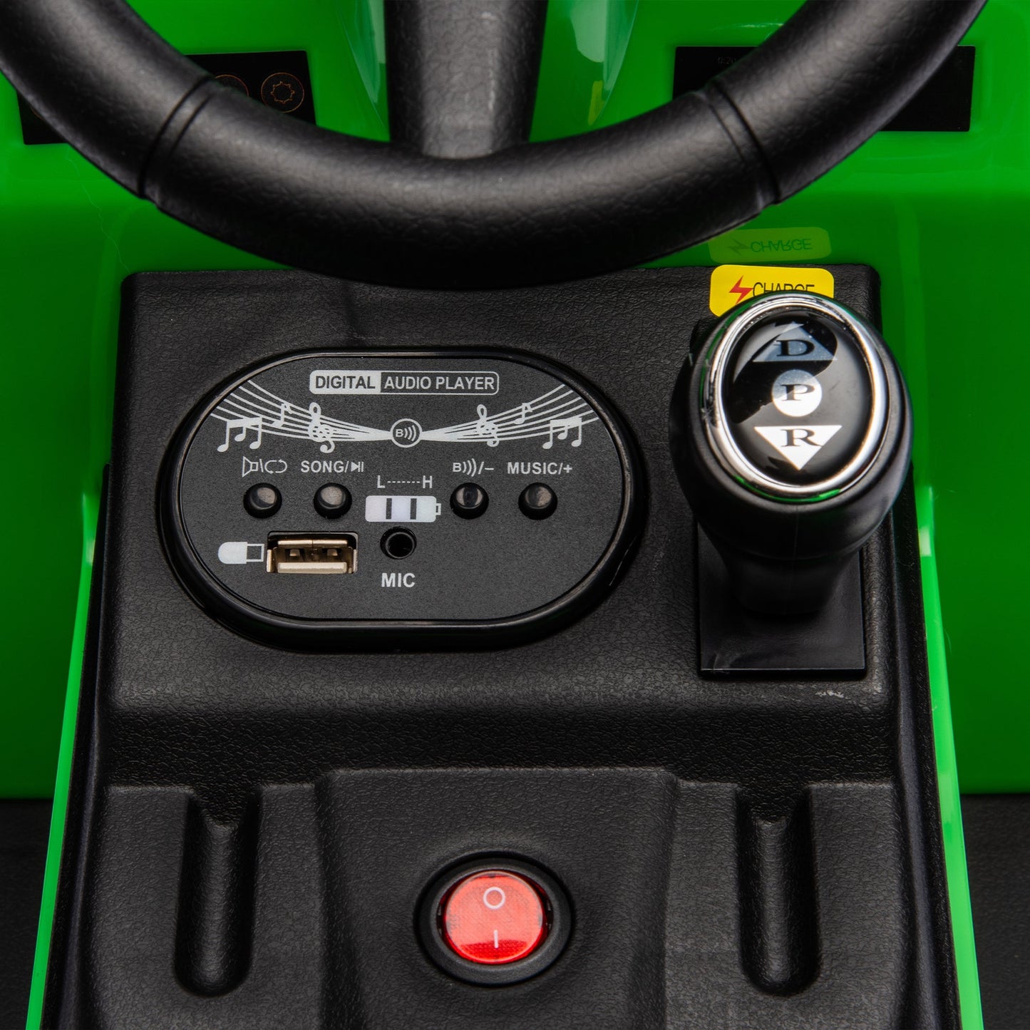 12V Electric Ride-On Tractor "Black Knight" with Detachable Tugboat