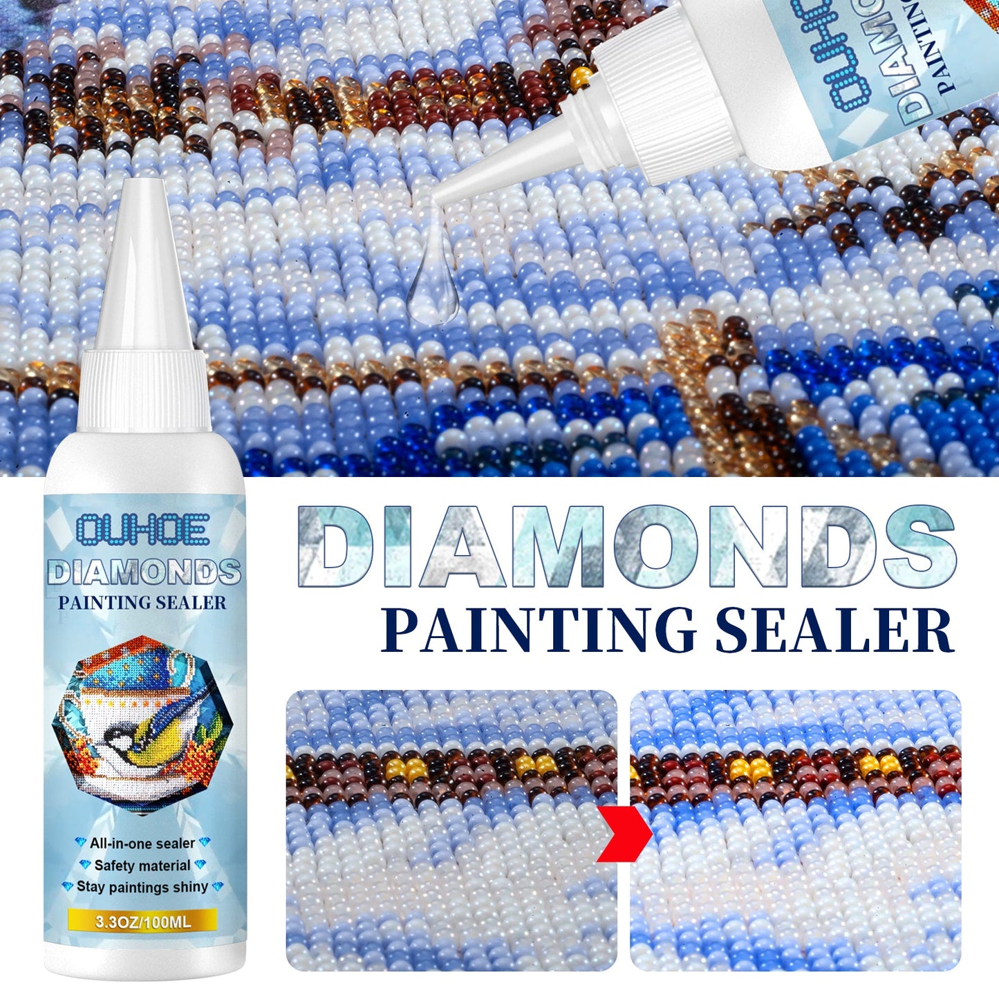 Diamond Painting Sealant, Diamond Painting Oil Painting Protective Adhesive 5D Diamond Painting Puzzle Sealant - Korvel