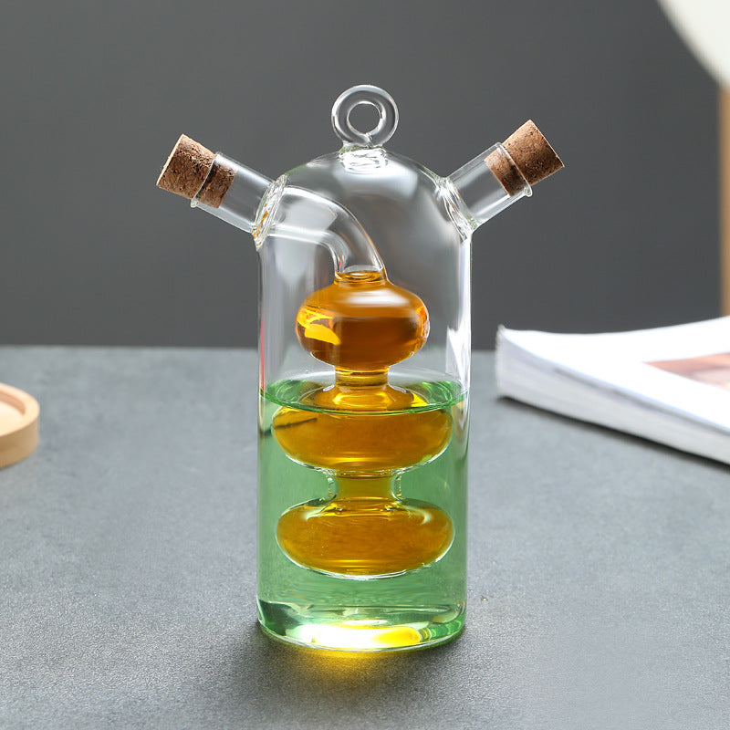 Kitchen Storage Sealed Bottles, Double-layer 2-in-1 Glass Bottles, Oil, Vinegar, Sauce, Seasoning Bottles, Kitchen Tools - Korvel