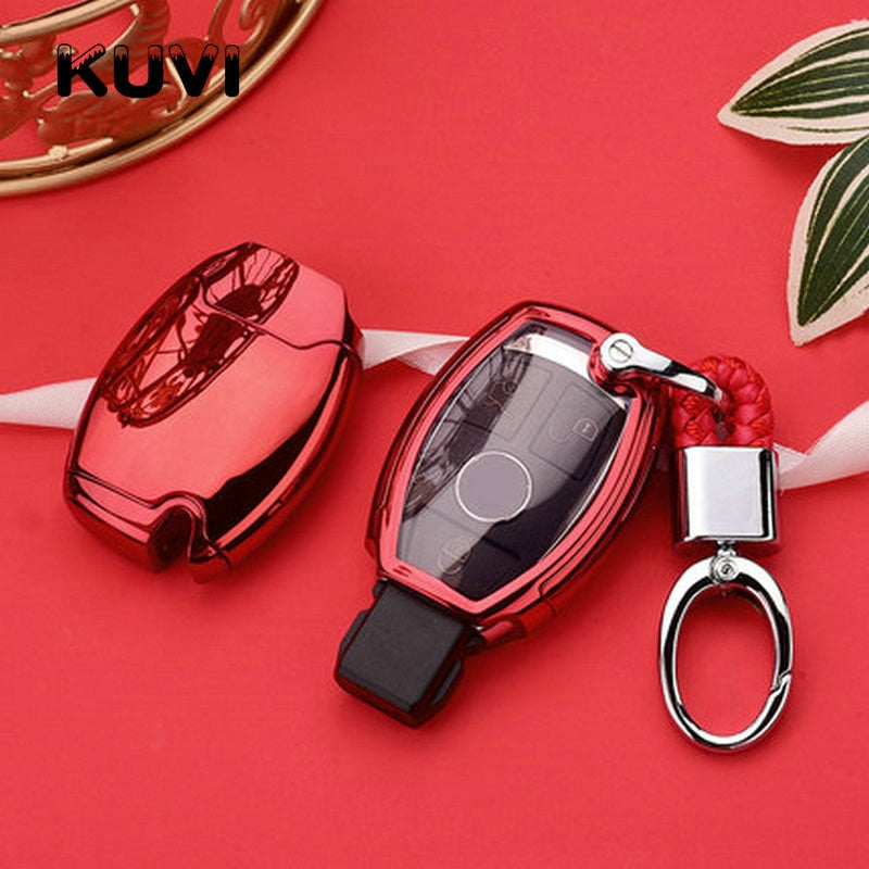 Hight quality PC+TPU key case cover Key case protective shell holder for Mercedes benz A B R G Class GLK GLA w204 W251 W463 W176 - Korvel