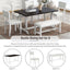 TOPMAX Farmhouse 6-Piece Trestle Dining Table Set with Upholstered Dining Chairs and Bench  59inch, White - Korvel