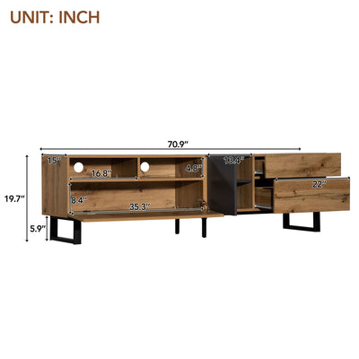 Modern TV Stand for 80'' TV with Double Storage Space - Korvel