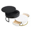 Tables basses empilables rondes modernes avec plateau relevable et tiroirs