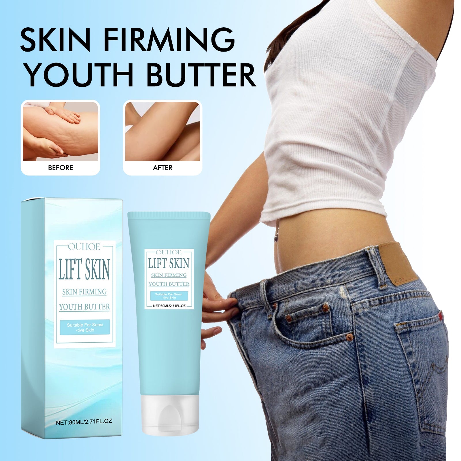 Skin Firming Youth Butter, Moisturizing And Hydrating Deep Moisturizing Skin Firming Whitening Body Cream - Korvel
