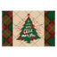 Christmas table mat with white linen snowman checkered print - Korvel