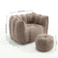 Soft Bean Bag Chair with High Resilient Foam(Chips)for living room and bedroom,Comfortable Square Lazy Sofa with Footstool - Korvel