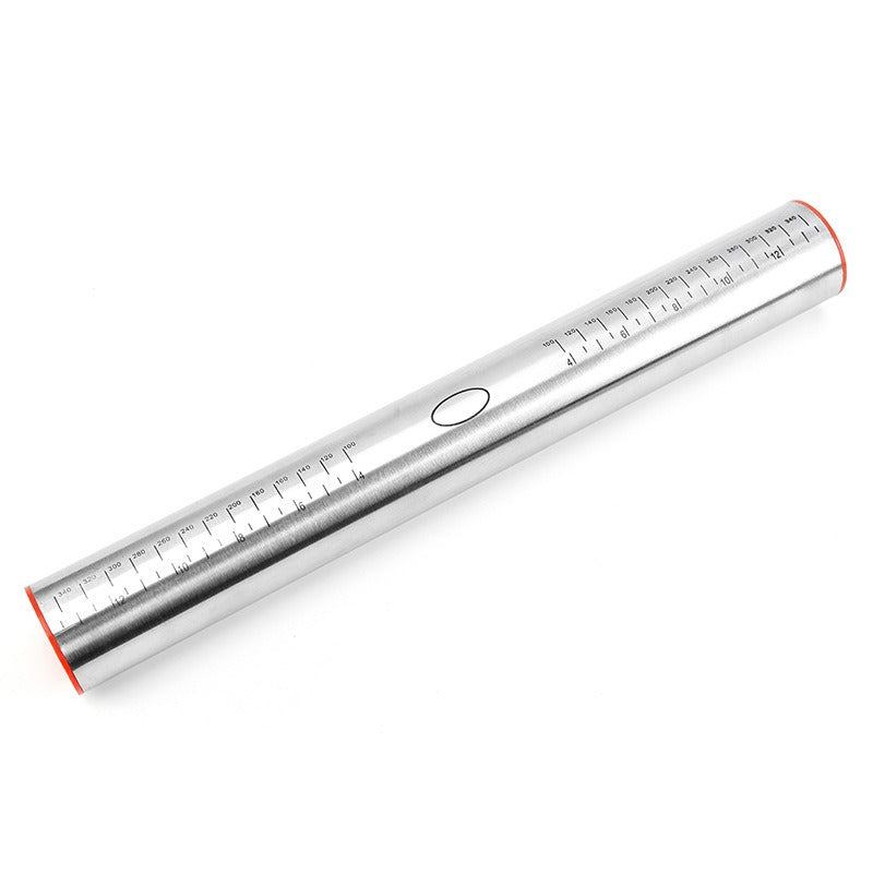 17 inch stainless steel adjustable thickness rolling pin scale rolling pin leather material kneading tool - Korvel