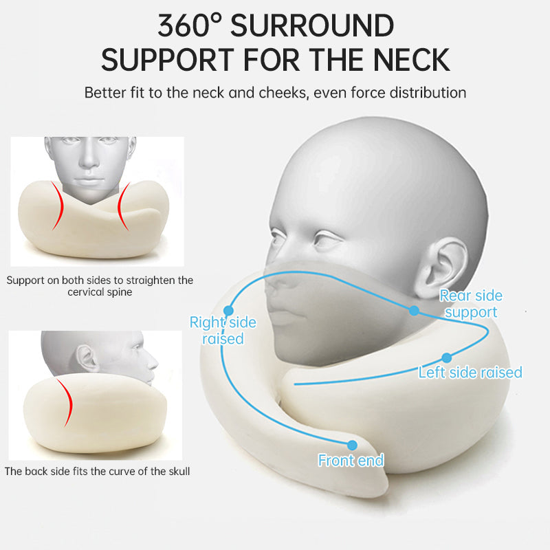Memory Foam Neck Travel Pillow: Soft, 360° Head Support, for Home, Plane & Car - Korvel