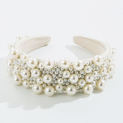 New Heavy Industry Pearl Hair Ornament Women's Wide brim Korean version Net Red Washing Head Band Hair Ornament - Korvel