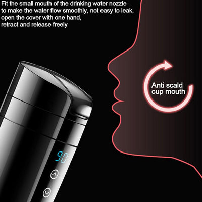 Premium 70W Electric Car Kettle - Real-time Temperature Control
