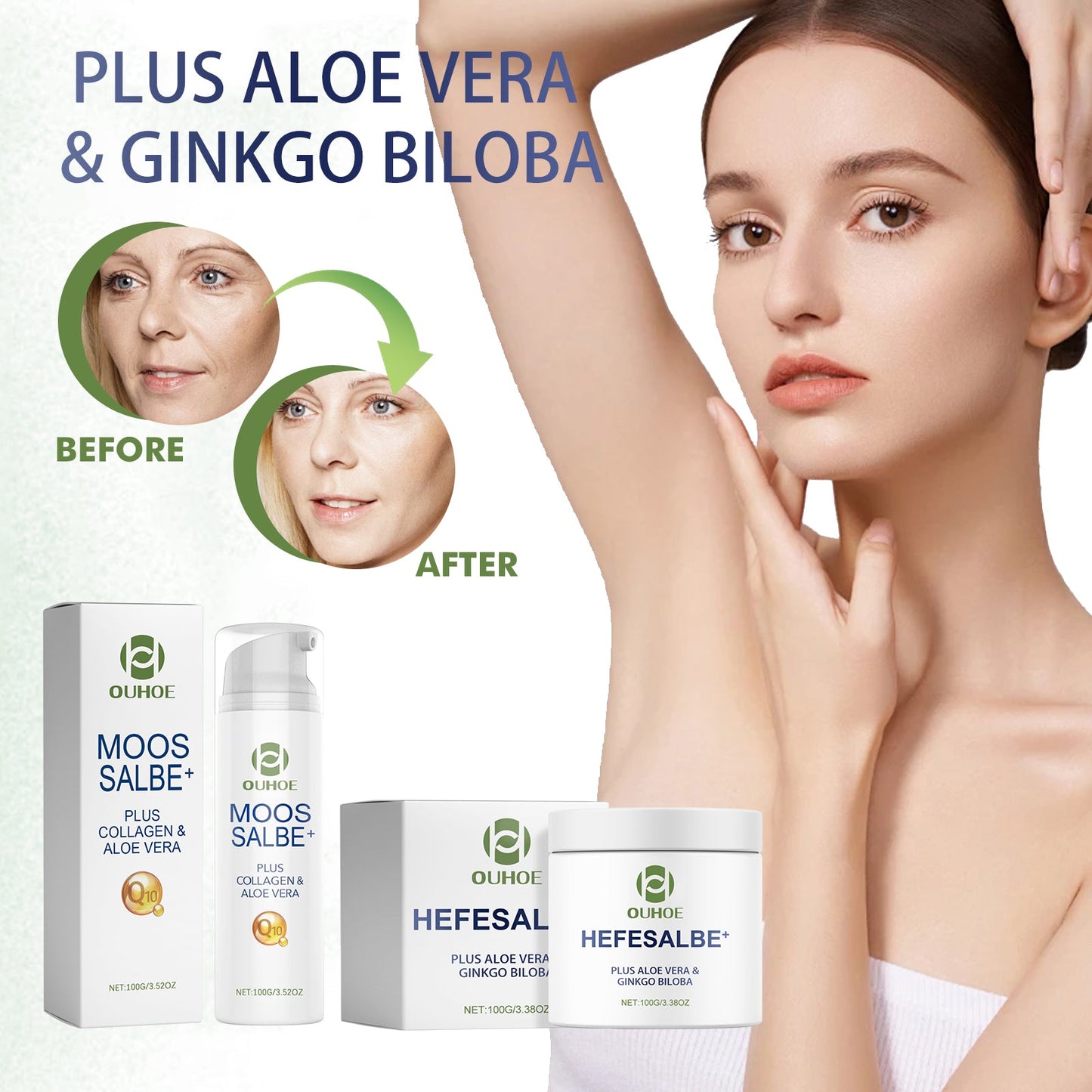 Plus Aloe Vera & Ginkgo Biloba, Anti-Aging And Smoothing Fine Lines & Wrinkles Facial Line Firming Facial Anti-Wrinkle Cream - Korvel