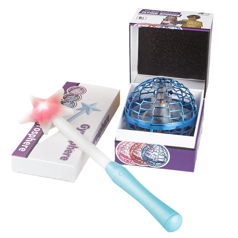 UFO intelligent sensing spinning ball magic flying ball floating ball fingertip glowing magic ball children's toy - Korvel