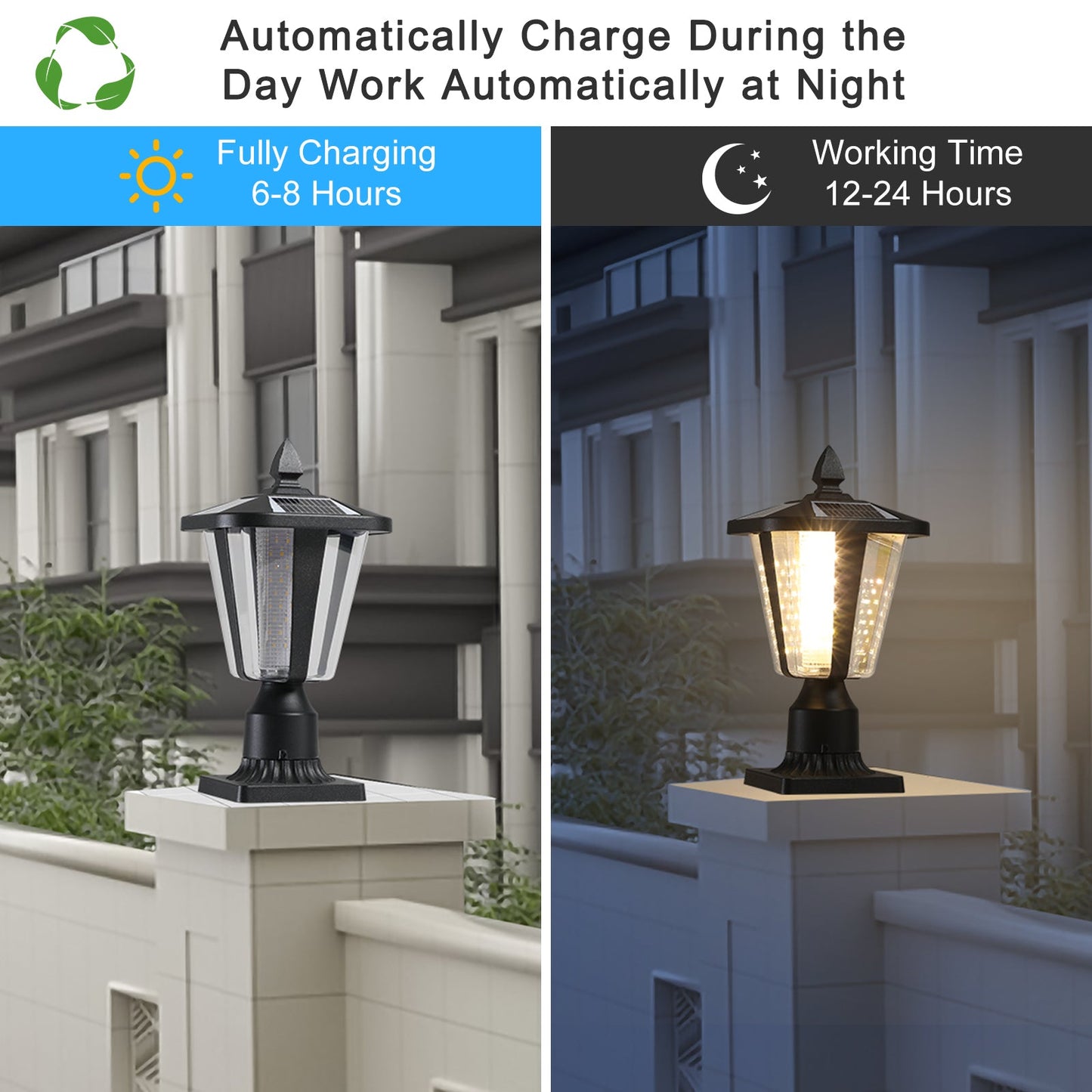 Solar Column Headlights With Dimmable LED - Korvel