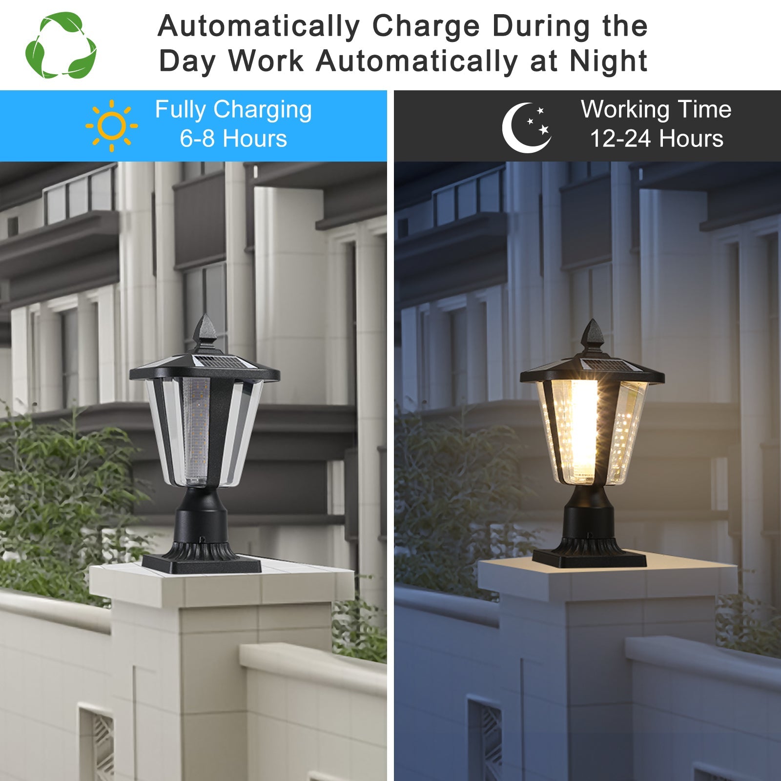 Solar Column Headlights With Dimmable LED - Korvel