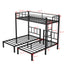 Twin over Twin & Twin Bunk Beds for 3, Twin XL over Twin & Twin Bunk Bed Metal Triple Bunk Bed, Black - Korvel